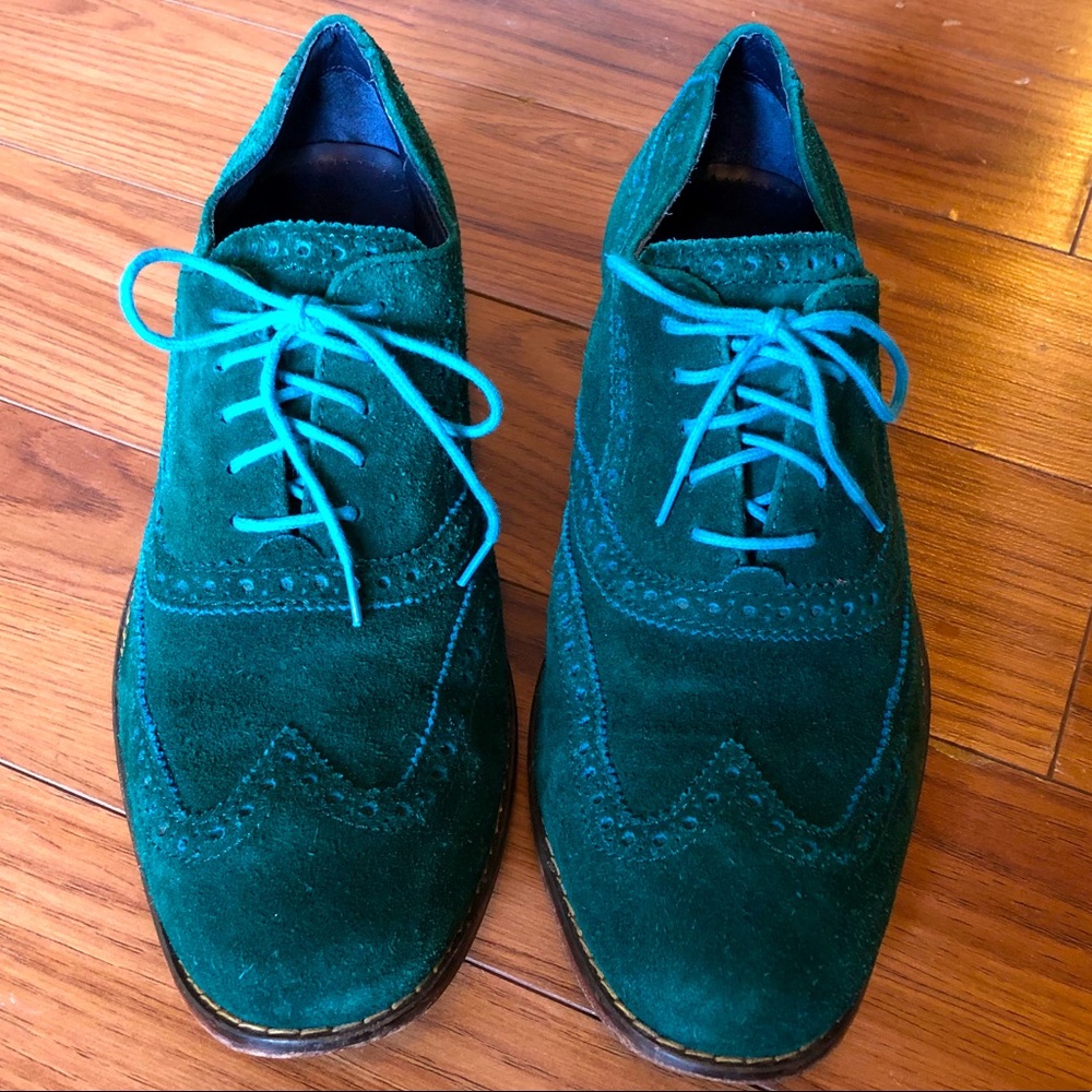 NIKE AIR & COLE HAAN TURQUOISE SUEDE OXFORDS